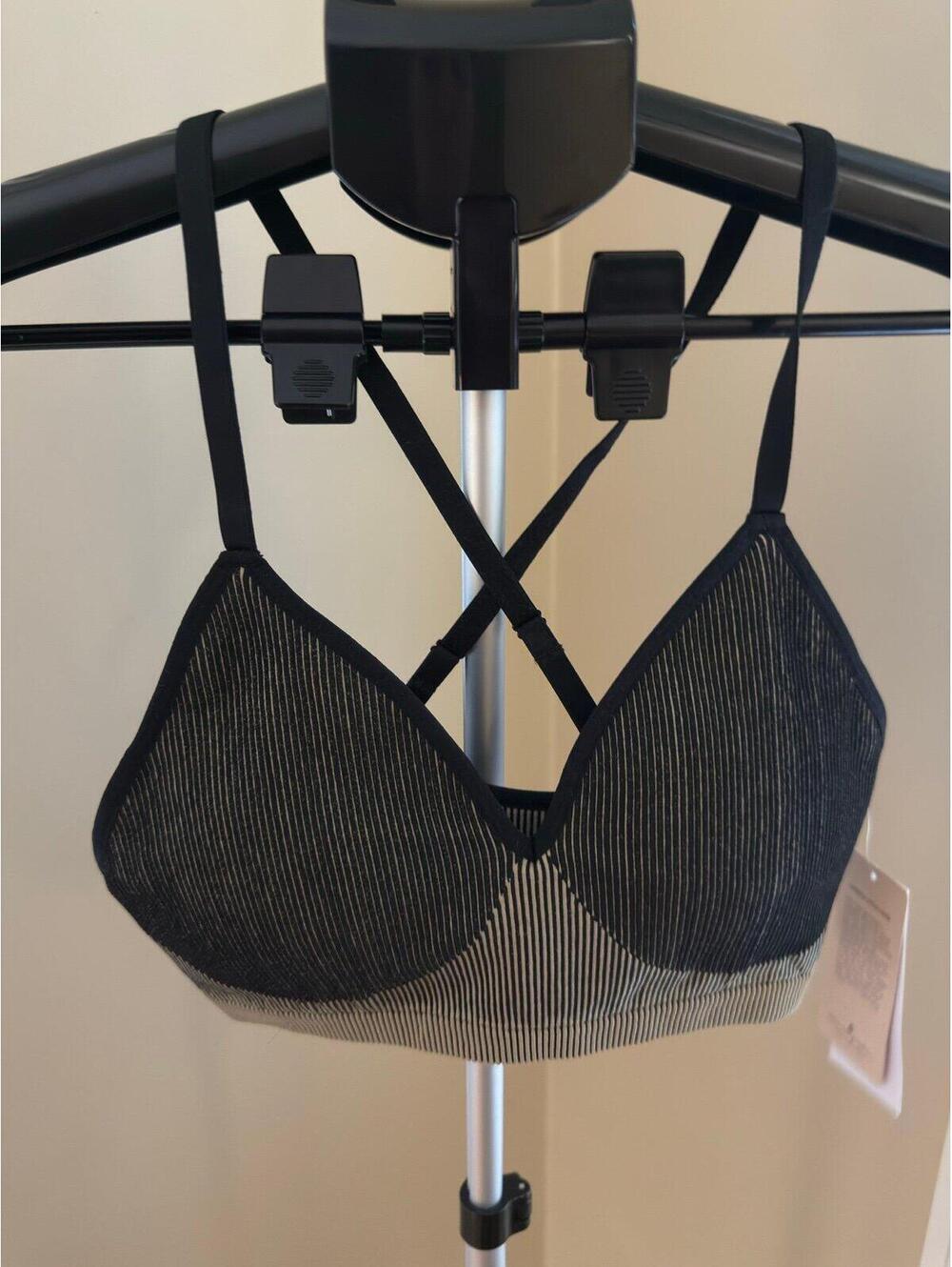 Spiritual Gangster Motion Seamless Bra XS/S Black Taupe Ribbed Crossback Yoga NW